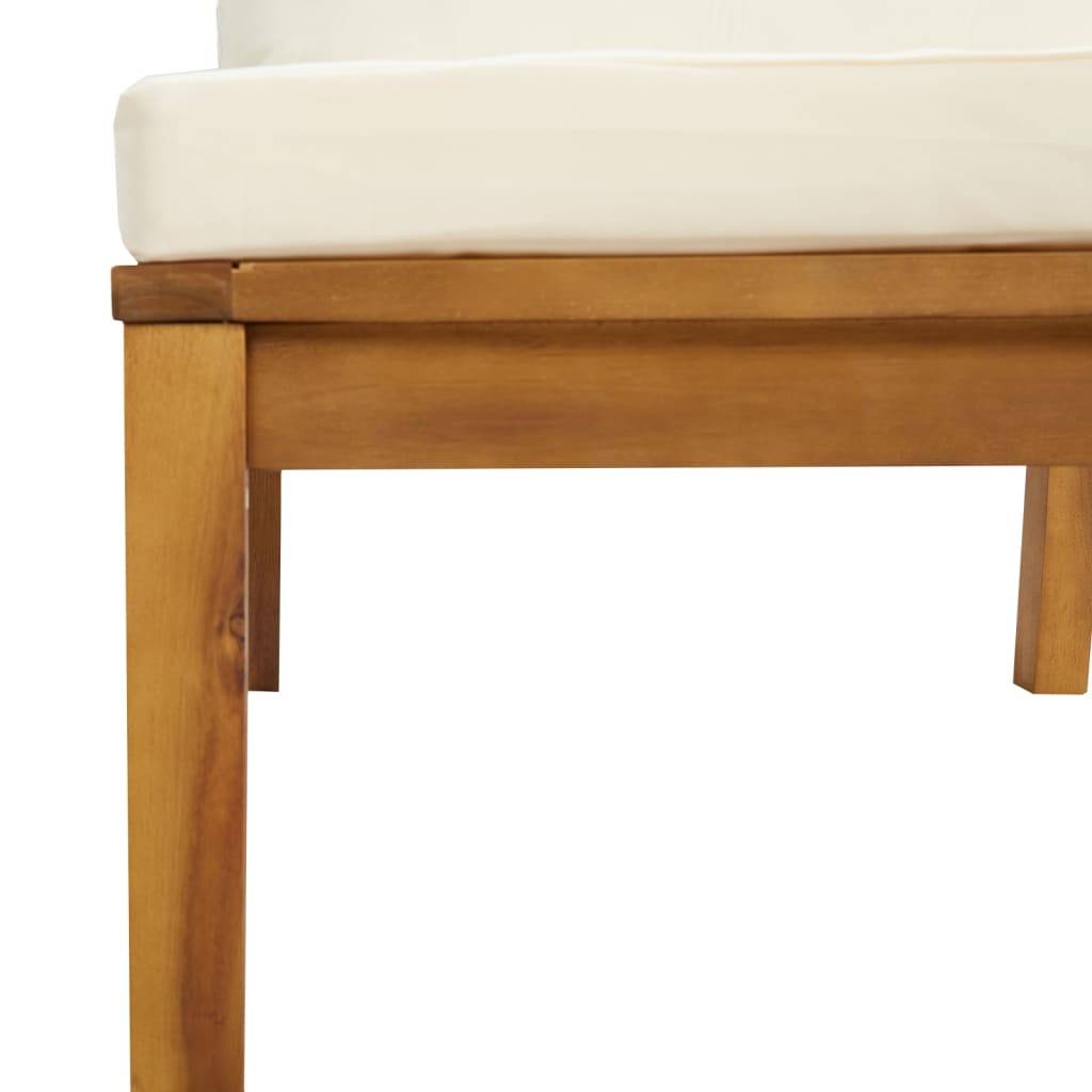 ComfortXL - Canapé de Jardin 2p Bois d'Acacia Modulable avec Coussins Crème pour Balcon – ComfortXL Outdoor Living - Image 4