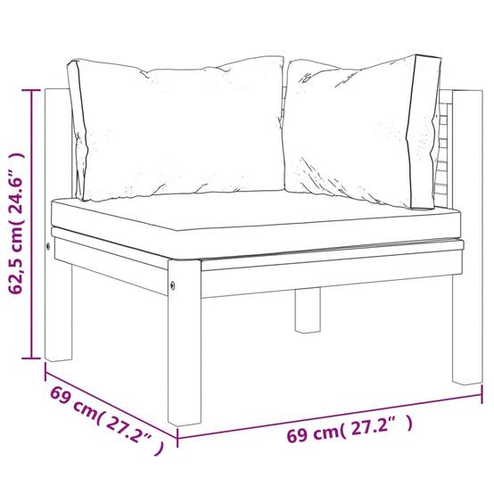 ComfortXL - Canapé de Jardin 2p Bois d'Acacia Modulable avec Coussins Crème pour Balcon – ComfortXL Outdoor Living - Image 5