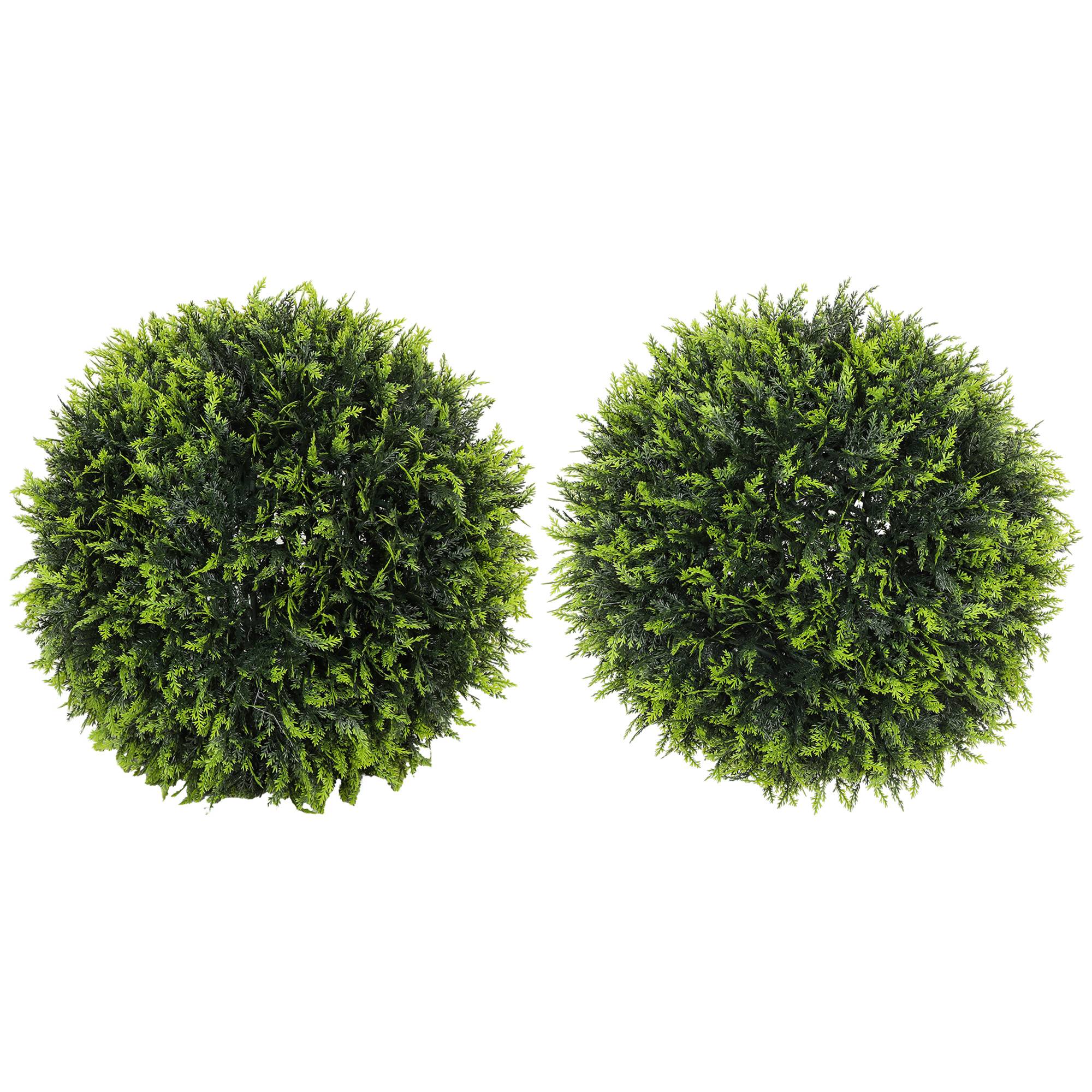 Sans Marque - Lot 2 plantes artificielles, résistantes UV, déco, int./ext., 45 cm, vert - Image 2