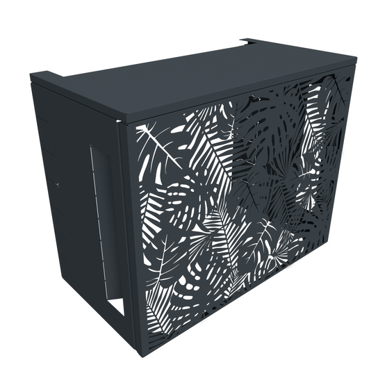 Cache climatiseur, ATOLE en aluminium thermolaqué - Taille 1 : H. 80 x L. 100 x P. 54 cm - Gris anthracite - Image 1
