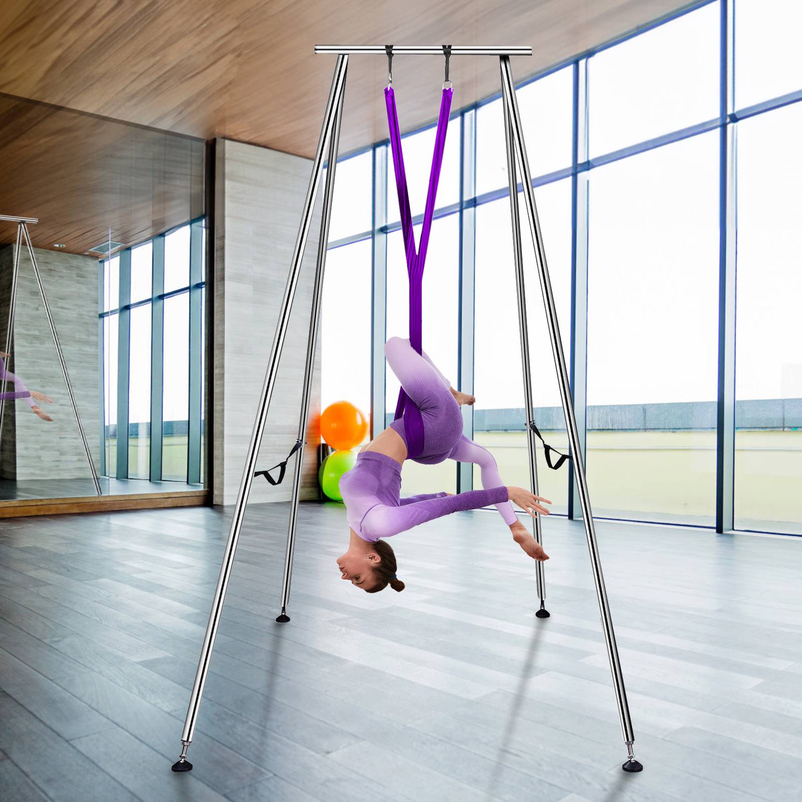 Balançoire de yoga aérienne, hamac de yoga en soie aérienne, ensemble de balanço