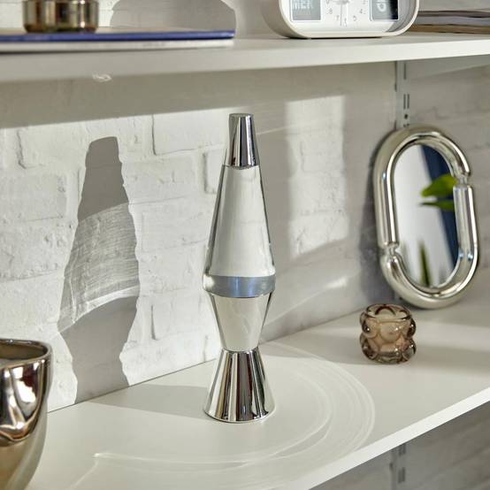 Lampe à Poser Tornade "Lava" 36cm Argent - Image 5
