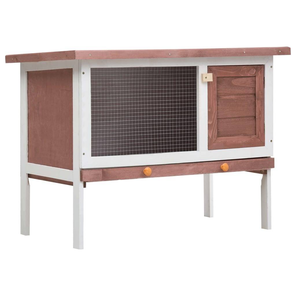 Clapier d'extérieur - Cage d'extérieur 1 niveau Marron Bois MP308 - Image 2