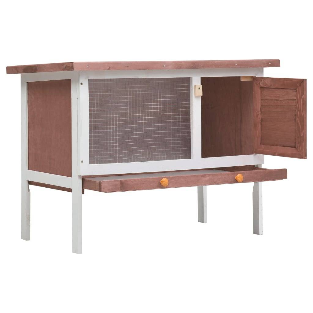 Clapier d'extérieur - Cage d'extérieur 1 niveau Marron Bois MP308 - Image 1