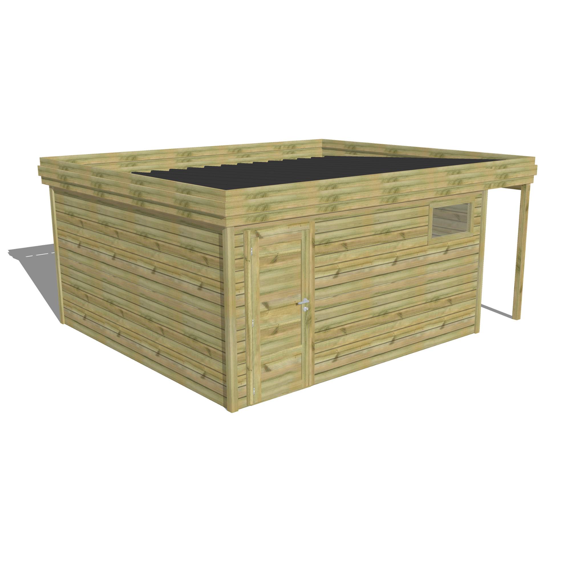 ABRI DE JARDIN bois  autoclave 27mm - 5,34x4,34m / 23m2 - Bac acier - Abri Français - Image 1
