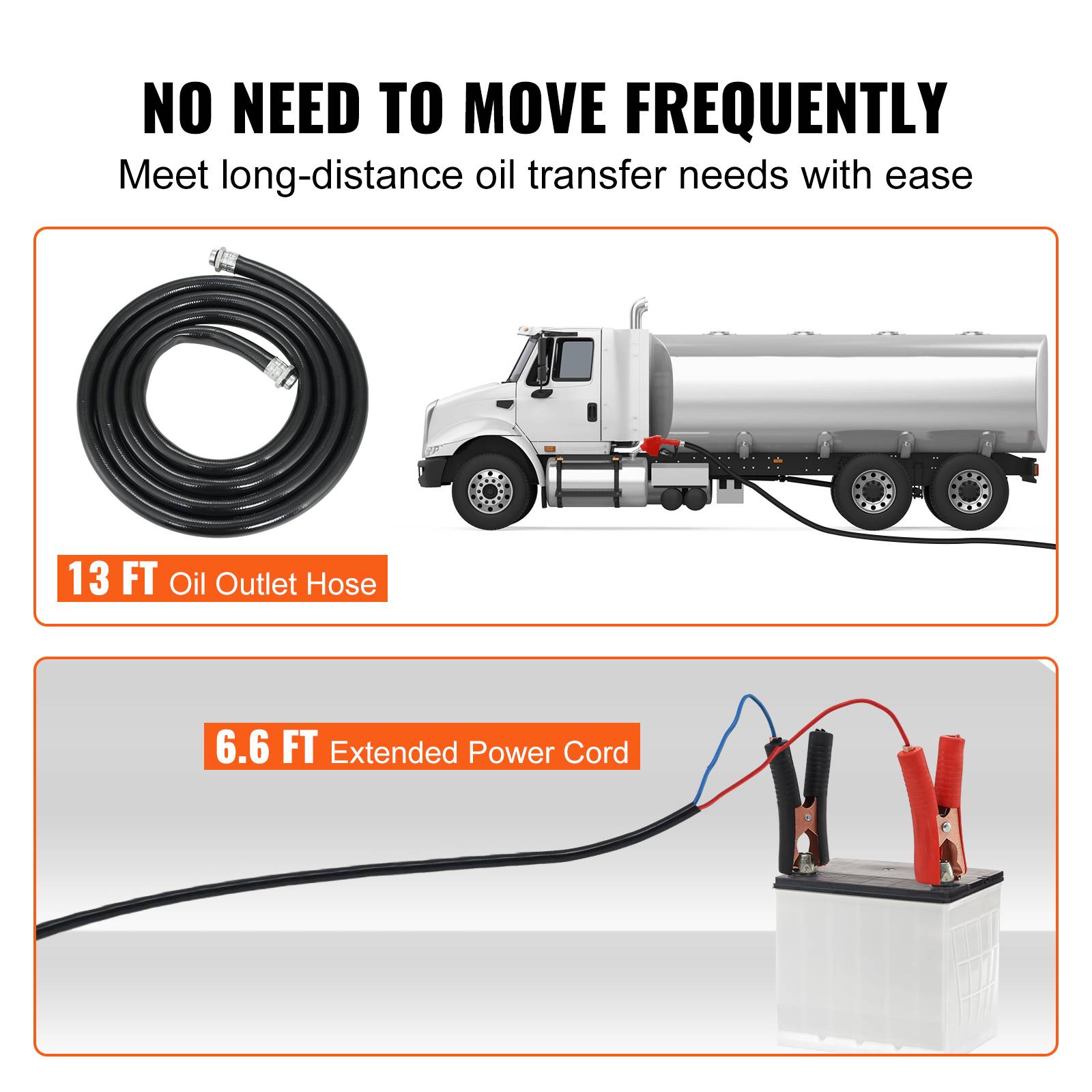 Vevor - VEVOR Pompe transfert diesel 37,8 L/min, 12V CC, buse arrêt auto, pour diesel/kérosène/huile. - Image 5