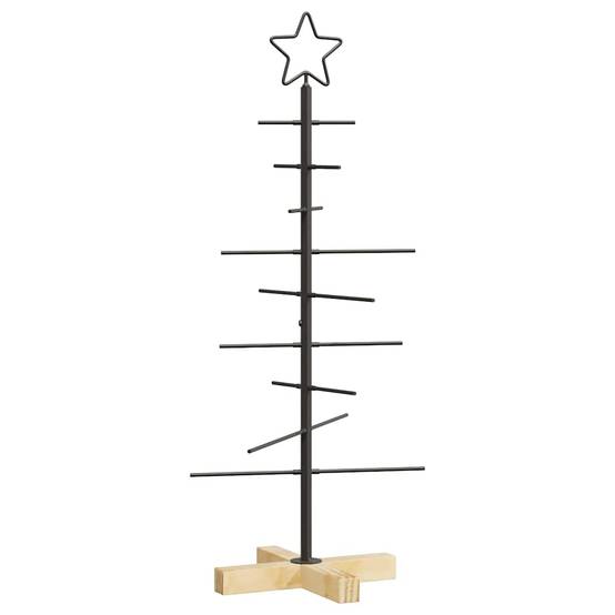 Sapin de Noël métal et bois de pin déco moderne et rustique Noir 90 cm – ComfortXL Outdoor Living - Image 2