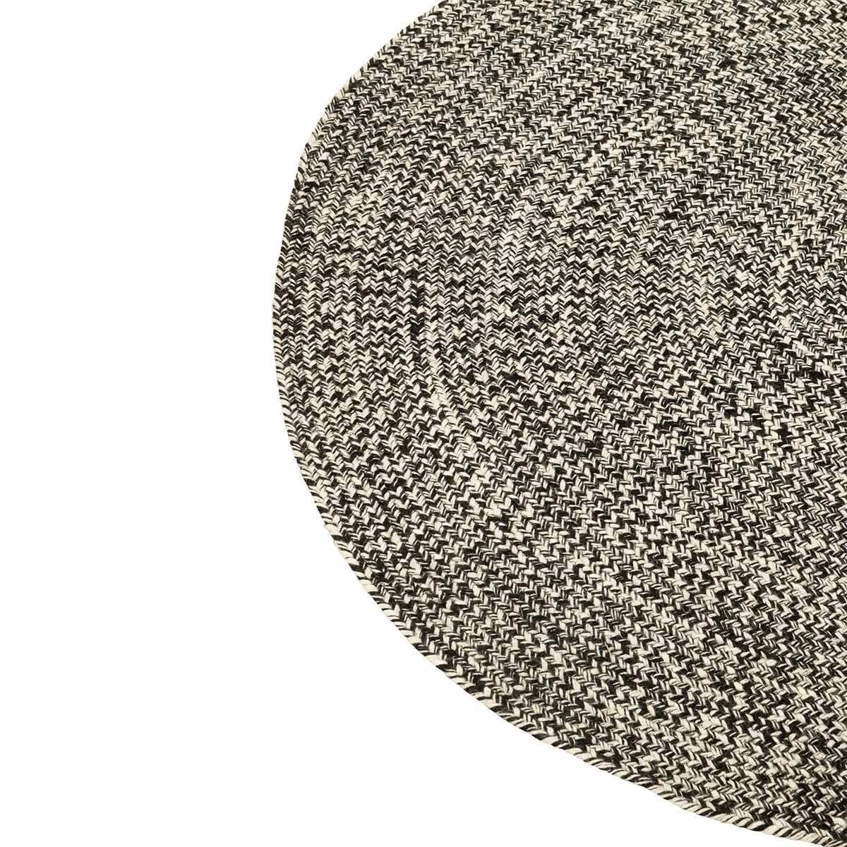 Tapis Rond Bohème "Miami" 119cm Noir & Blanc - Image 2