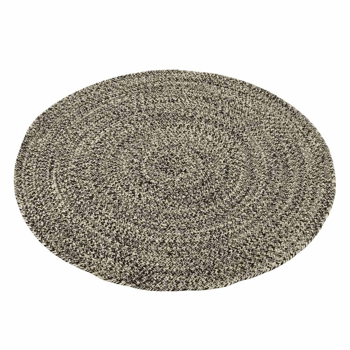 Tapis Rond Bohème "Miami" 119cm Noir & Blanc - Image 1