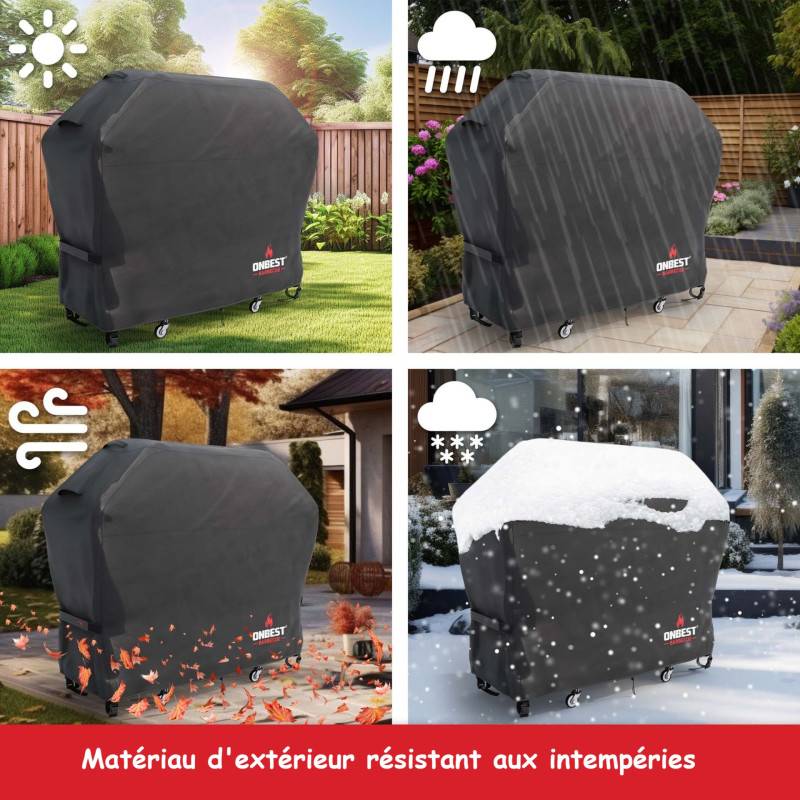 Housse de barbecue 150x65x125cm Imperméable extérieur Taille M - Image 6