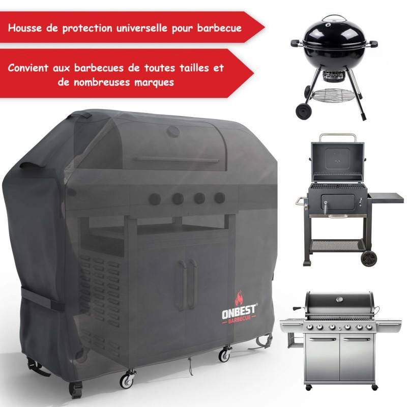Housse de barbecue 150x65x125cm Imperméable extérieur Taille M - Image 3