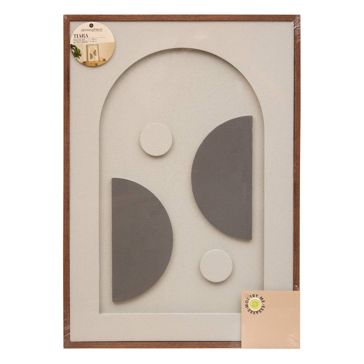Atmosphera - Toile LED Tiara rectangulaire 48x68cm blanc - Atmosphera Créateur d'intérieur - Image 3
