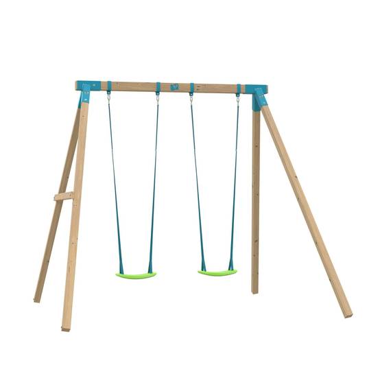 Portique ACACIA 2 balançoires - kit d'ancrage - bois carré FSC® h243 cm - Image 2