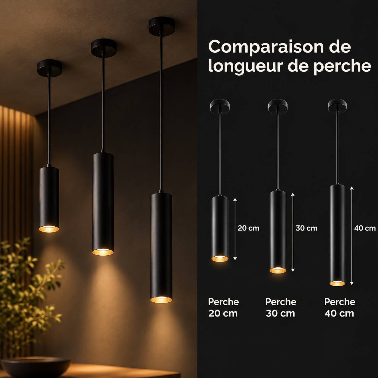 Suspension Aluminium Tubulaire Moderne avec Câble Textile Réglable GU10 - Image 7