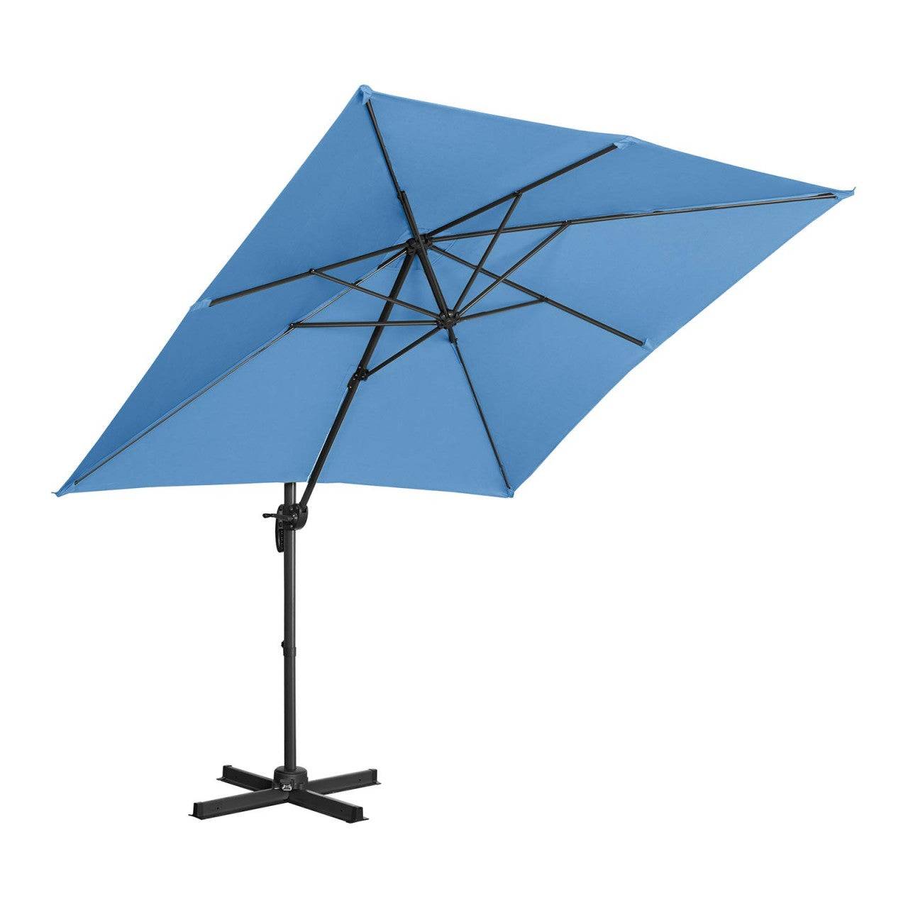 Helloshop26 - Parasol de jardin meuble abri terrasse carré 250 x 250 cm pivotant bleu - Image 2