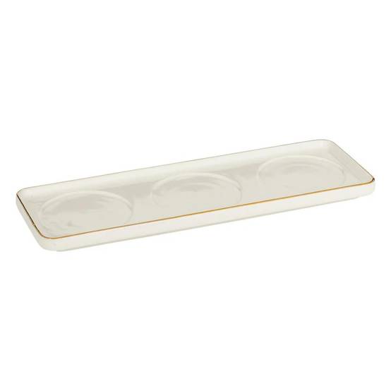 Service Apéritif 4 Pièces en Céramique "Arya" 9cm Blanc - Image 2