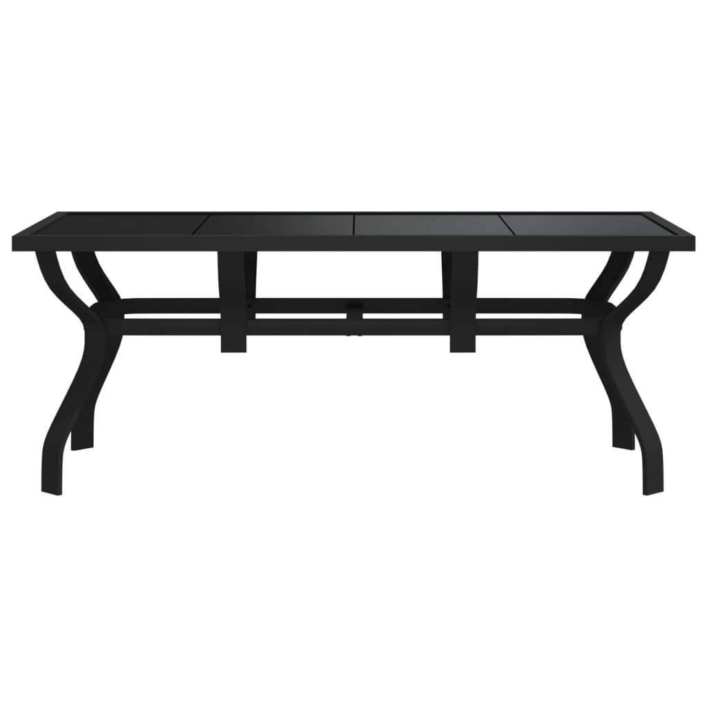 PANGIVO - Table de jardin acier et verre noir 180 x 80 x 70 cm - PANGIVO - Image 3