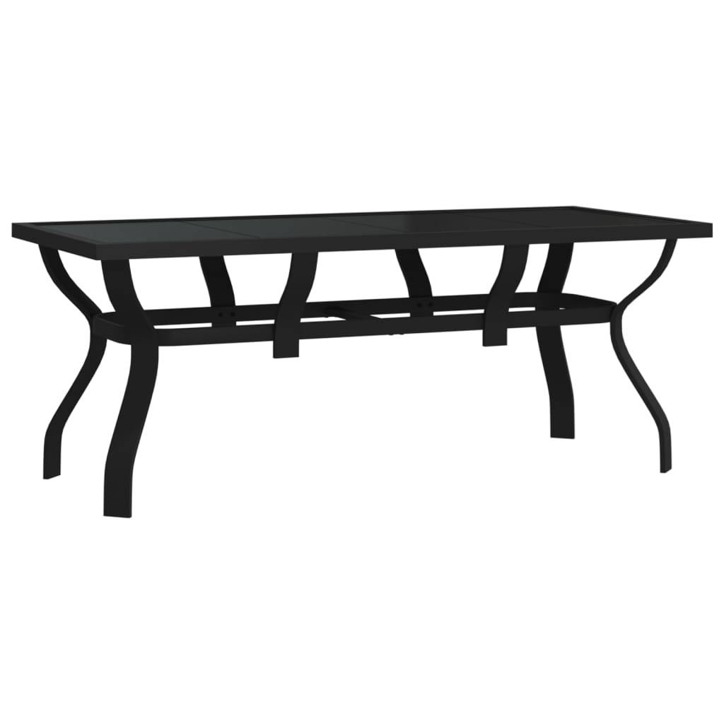 PANGIVO - Table de jardin acier et verre noir 180 x 80 x 70 cm - PANGIVO - Image 2
