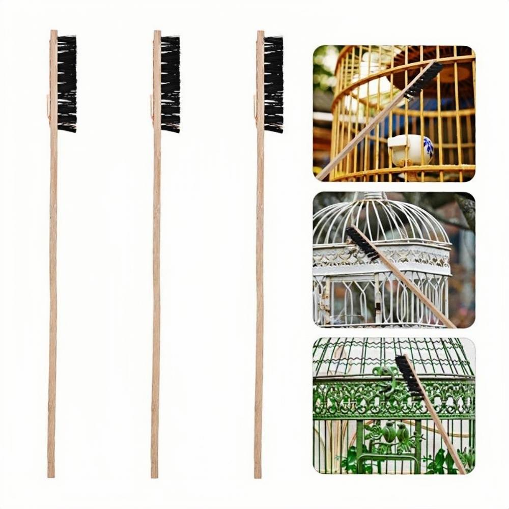DtopbuyAge - Lot de 3 brosses de nettoyage en bois pour cage d'oiseaux DtopbuyAge - Image 1