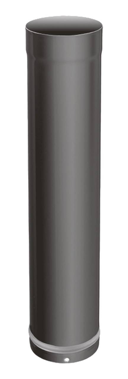 Rallonge télescopique émaillée noire – Ø100 mm – longueur 300 mm – Apollo Pellets Simple Paroi