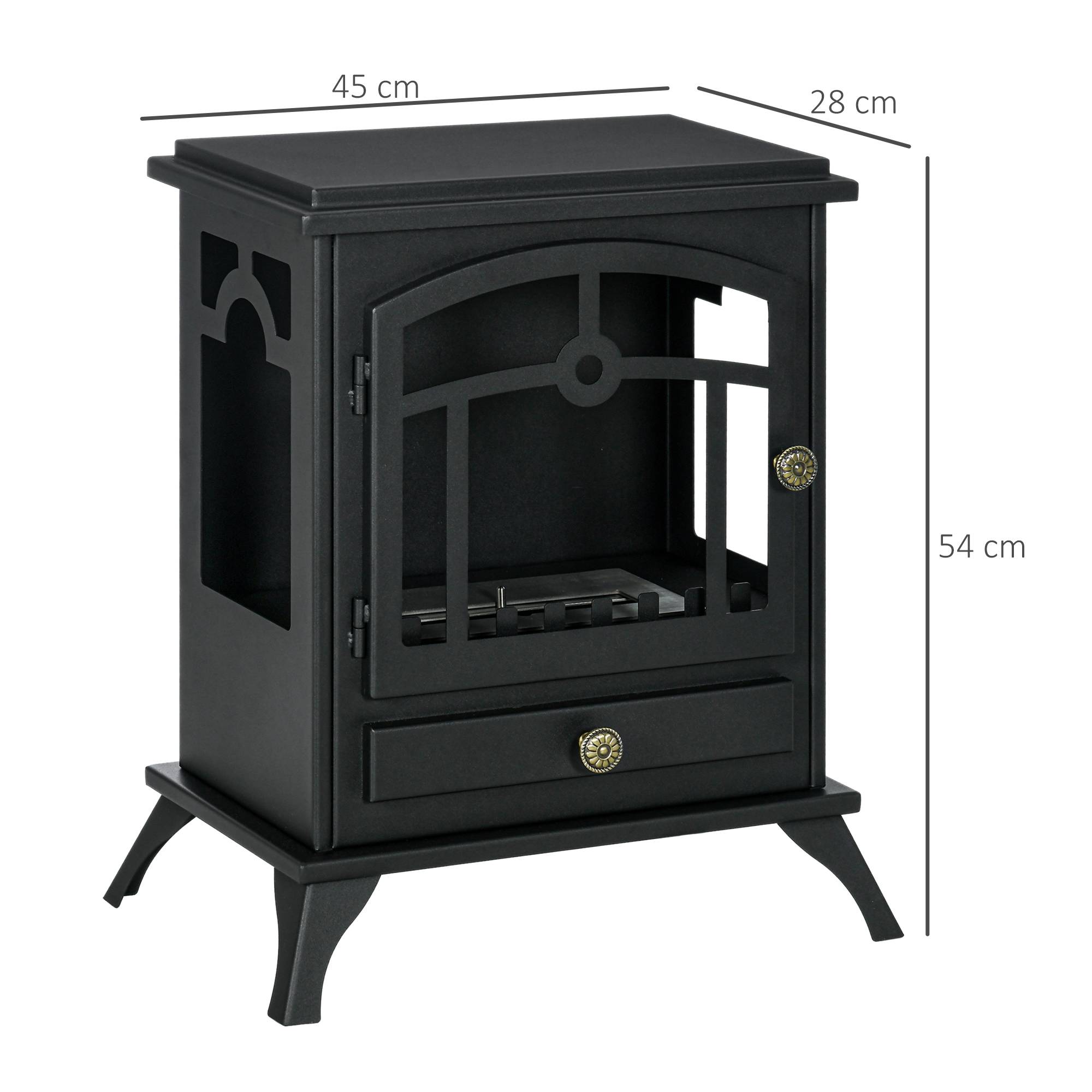 Cheminée bioéthanol sur Pied, brûleur 1,2 L, environ 3 h de durée de combustion Dim. 45L x 28l x 54H cm Acier Noir - Image 5