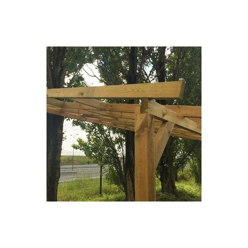 Chalet et jardin - Toit Couv'Terrasse® en Bois 3x6.8m - sans toit - Image 5