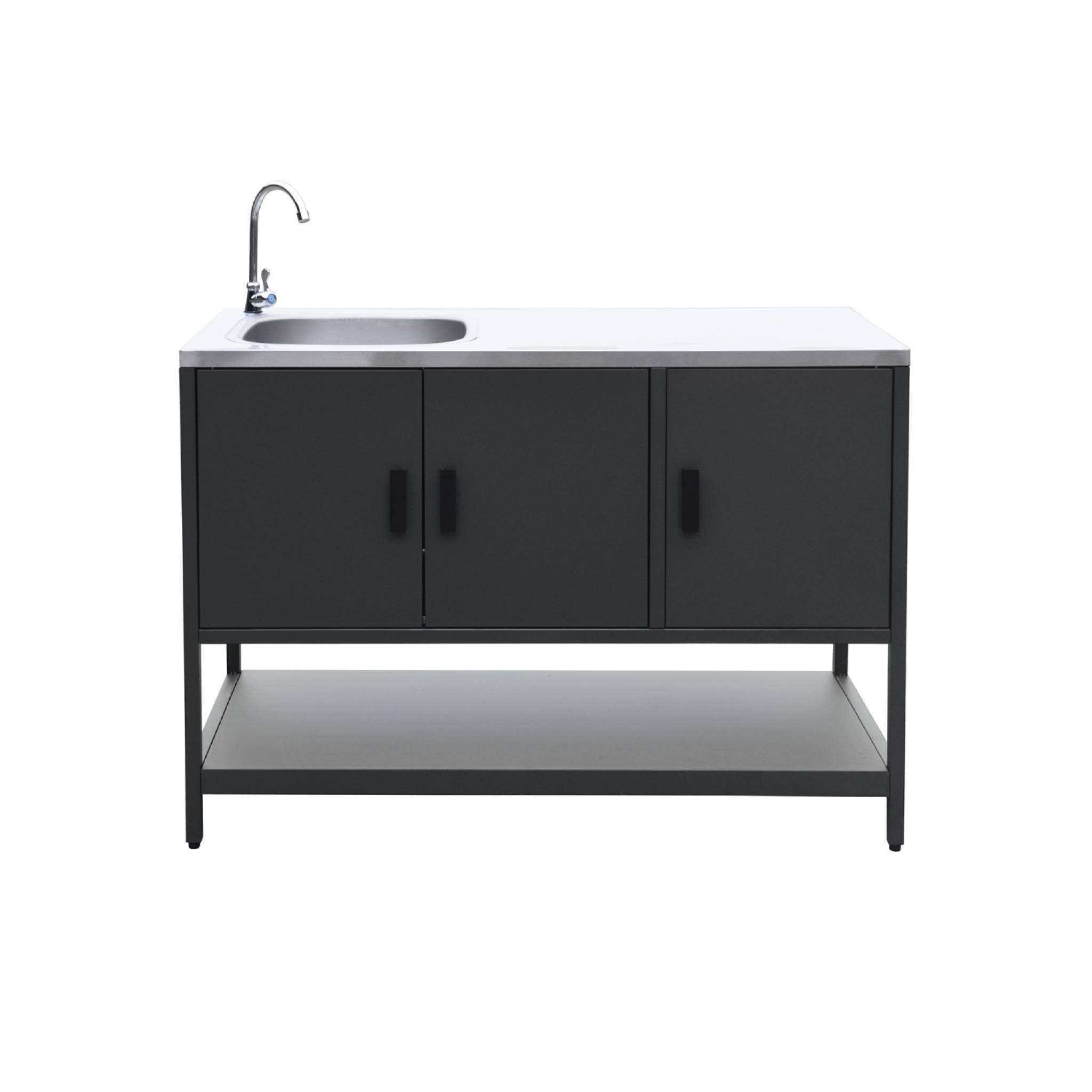 sweeek - Cuisine extérieure Naxos 3 modules acier inoxydable noir avec barbecue gaz 3 brûleurs | sweeek - Image 7