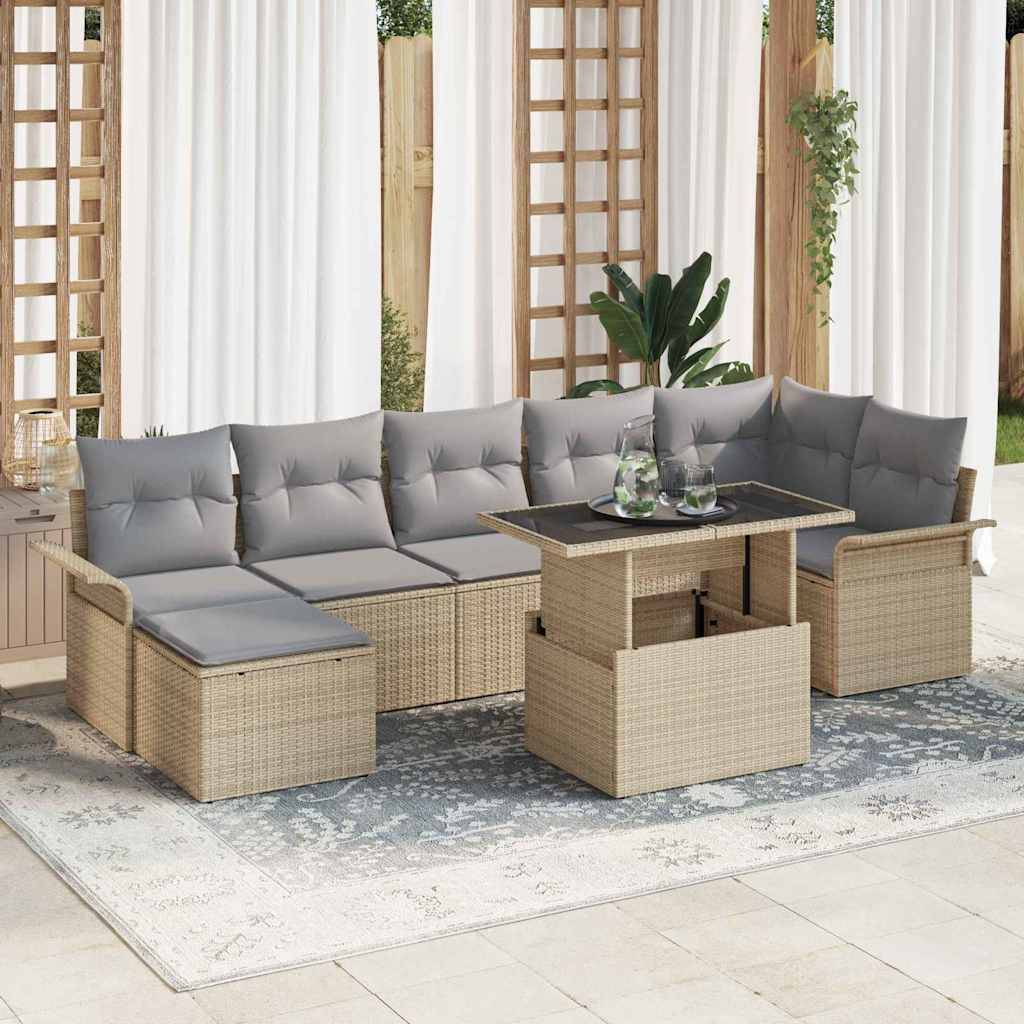 Vidaxl - Ensemble de canapé de jardin 8 pcs Beige Poly rotin vidaXL 3348326 - Image 1