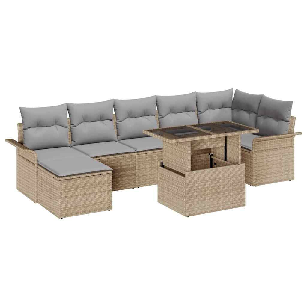 Vidaxl - Ensemble de canapé de jardin 8 pcs Beige Poly rotin vidaXL 3348326 - Image 2