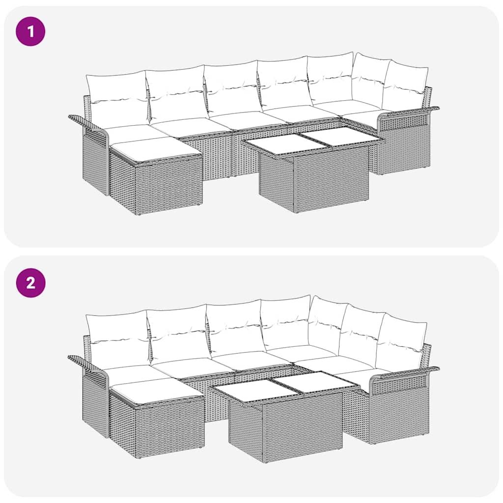 Vidaxl - Ensemble de canapé de jardin 8 pcs Beige Poly rotin vidaXL 3348326 - Image 10