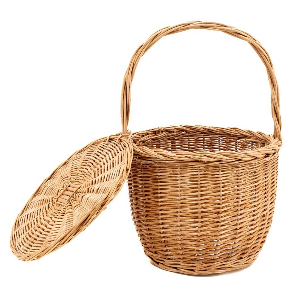 Aubry Gaspard - Panier à couvercle pivotant en osier clair - Image 3