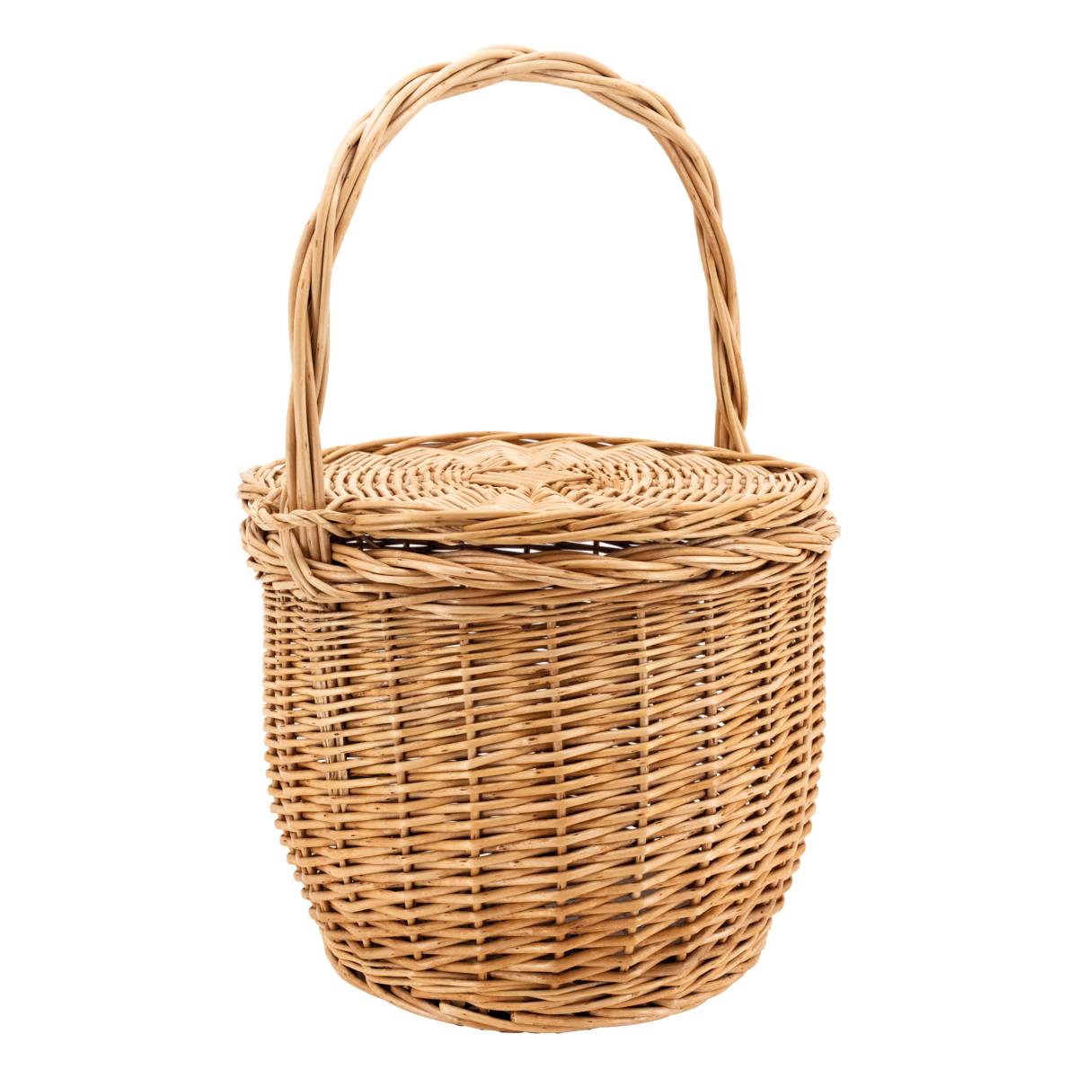 Aubry Gaspard - Panier à couvercle pivotant en osier clair - Image 1