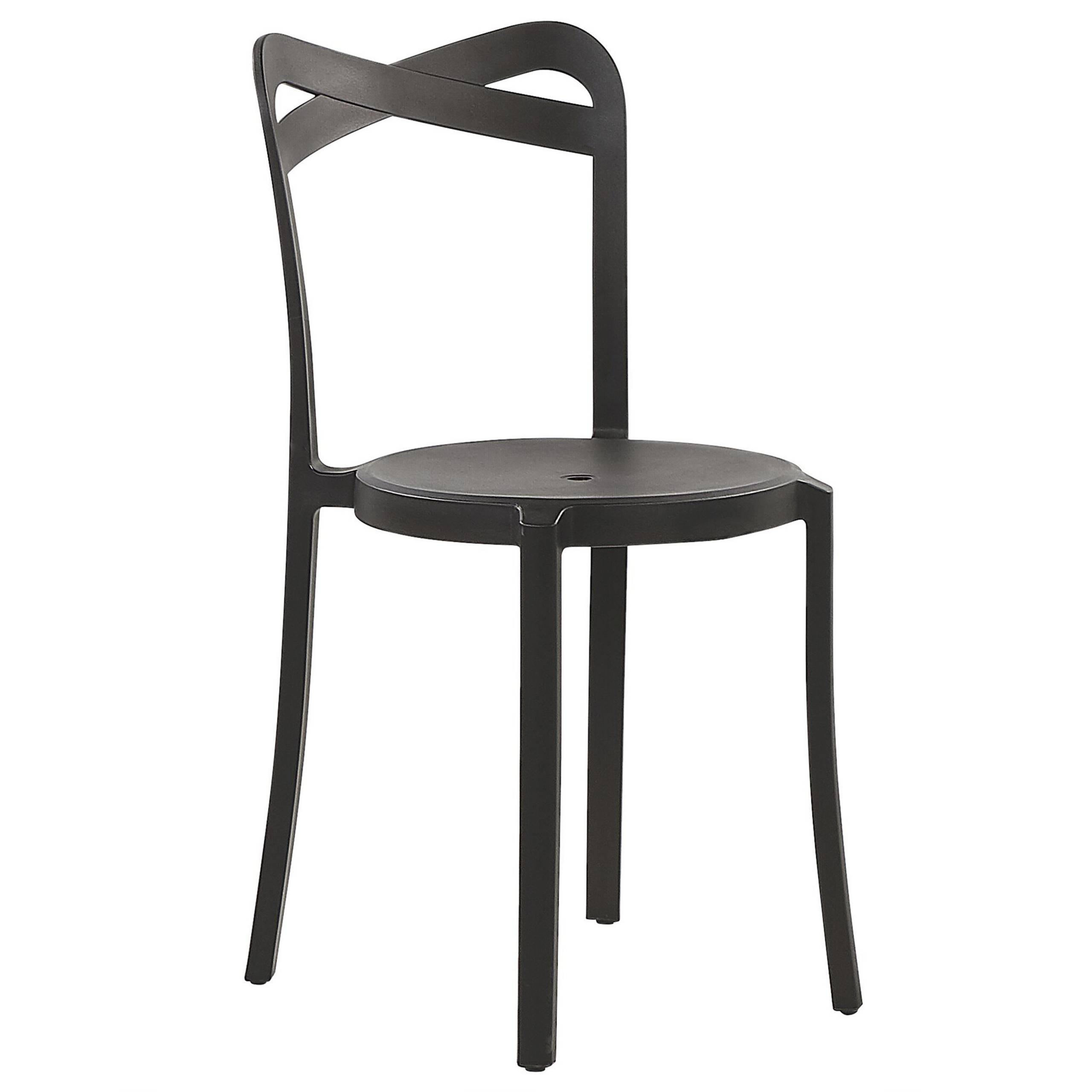 Beliani - Salon de Jardin Noir et Blanc Synthétique à Quatre Chaises Table Carrée Légère pour Extérieur Moderne - Image 4