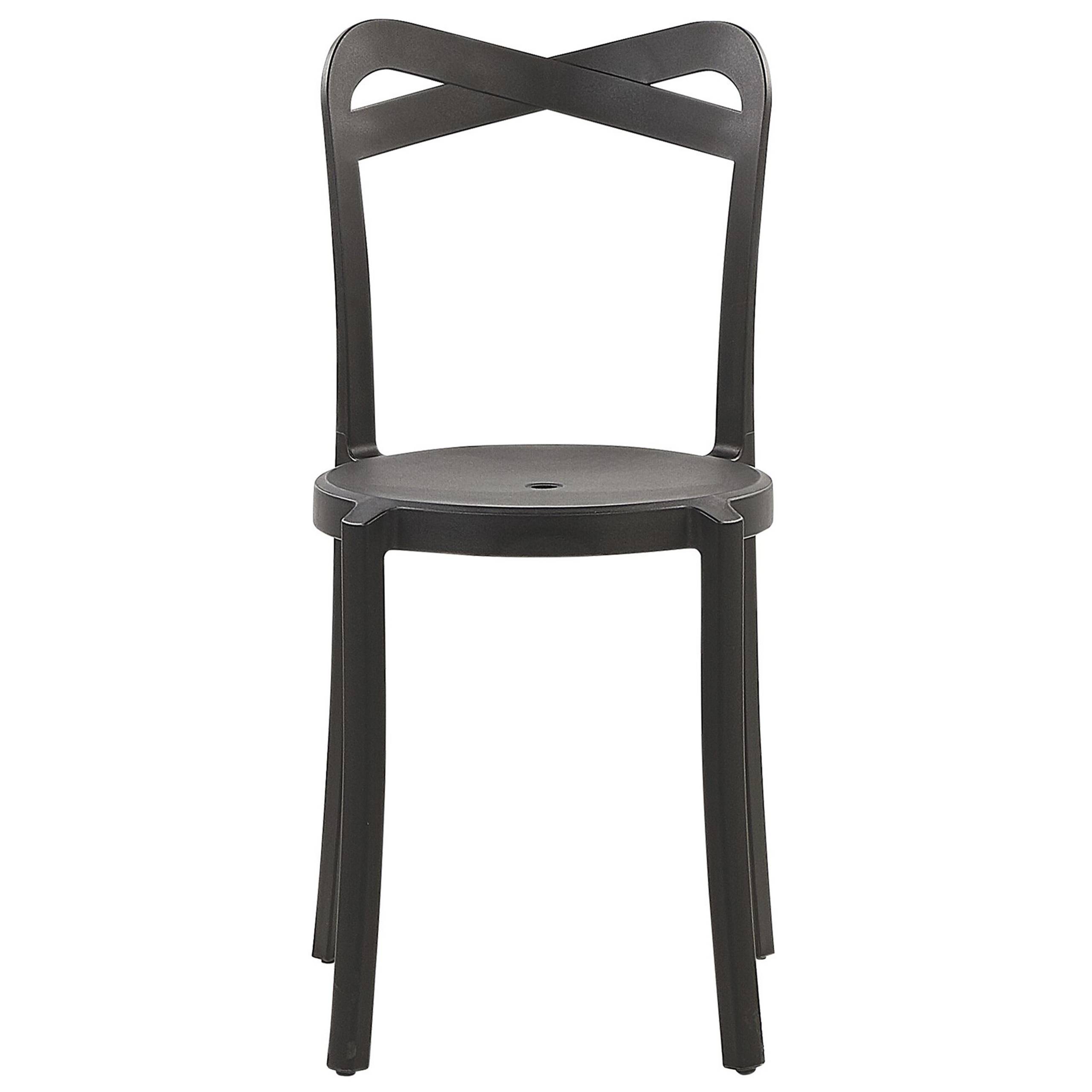 Beliani - Salon de Jardin Noir et Blanc Synthétique à Quatre Chaises Table Carrée Légère pour Extérieur Moderne - Image 5