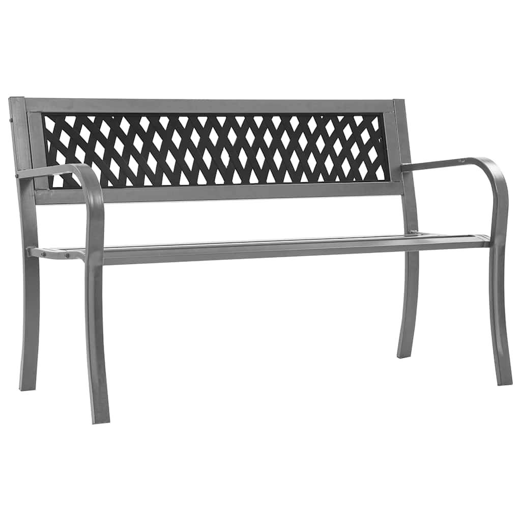 PANGIVO - Banc de jardin acier et plastique noir 120 x 51 x 76 cm - PANGIVO - Image 1