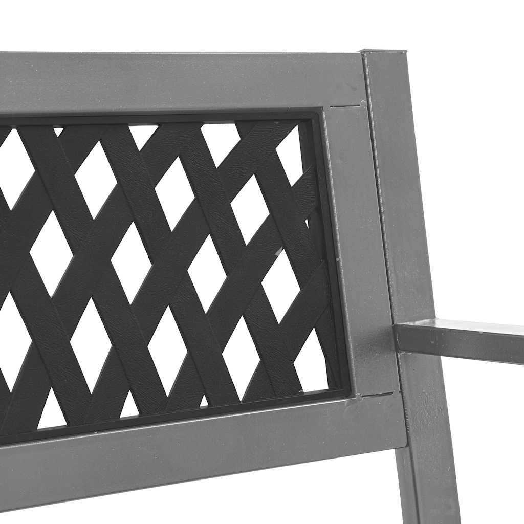 PANGIVO - Banc de jardin acier et plastique noir 120 x 51 x 76 cm - PANGIVO - Image 7