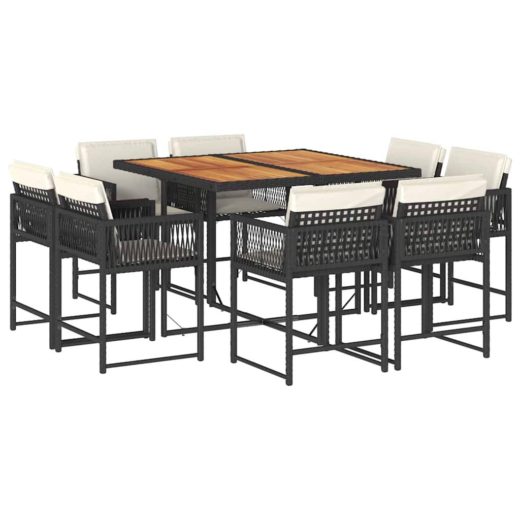 ComfortXL - Table et Chaises de Jardin 8 Personnes Résine Tressée Rangement Compact Table Bois Noir – ComfortXL Outdoor Living - Image 2