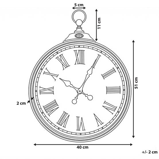 Beliani - Horloge murale Matière synthétique Doré GANDIA - 40x5x51- Beliani - Image 2