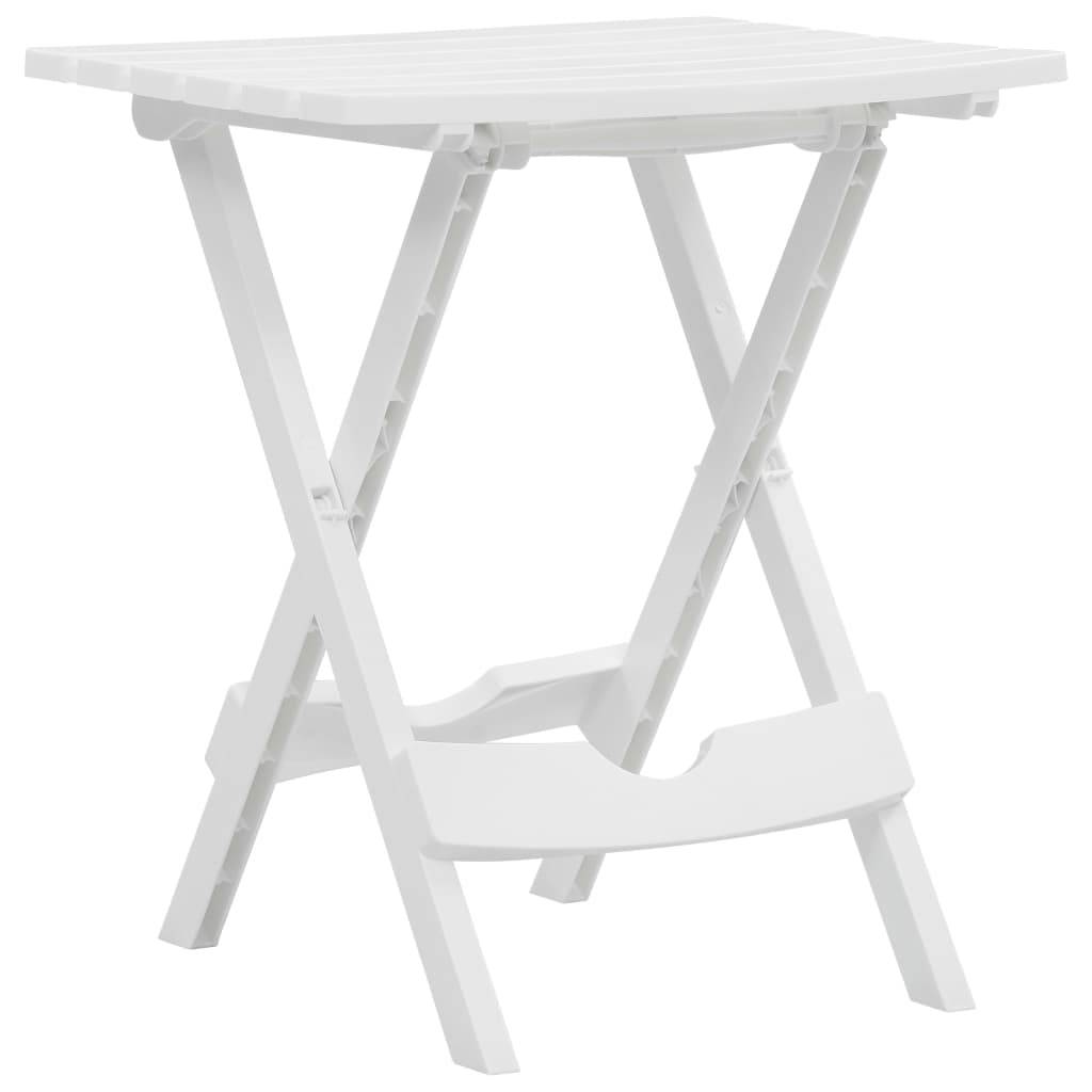 Petite Table d'Appoint Pliante Blanche en Polypropylène, Légère et Résistante, 45x38 cm – ComfortXL Outdoor Living - Image 1