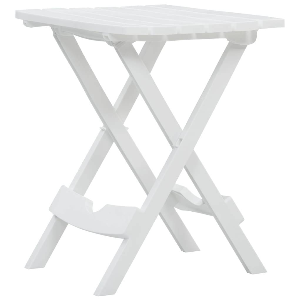 Petite Table d'Appoint Pliante Blanche en Polypropylène, Légère et Résistante, 45x38 cm – ComfortXL Outdoor Living - Image 2