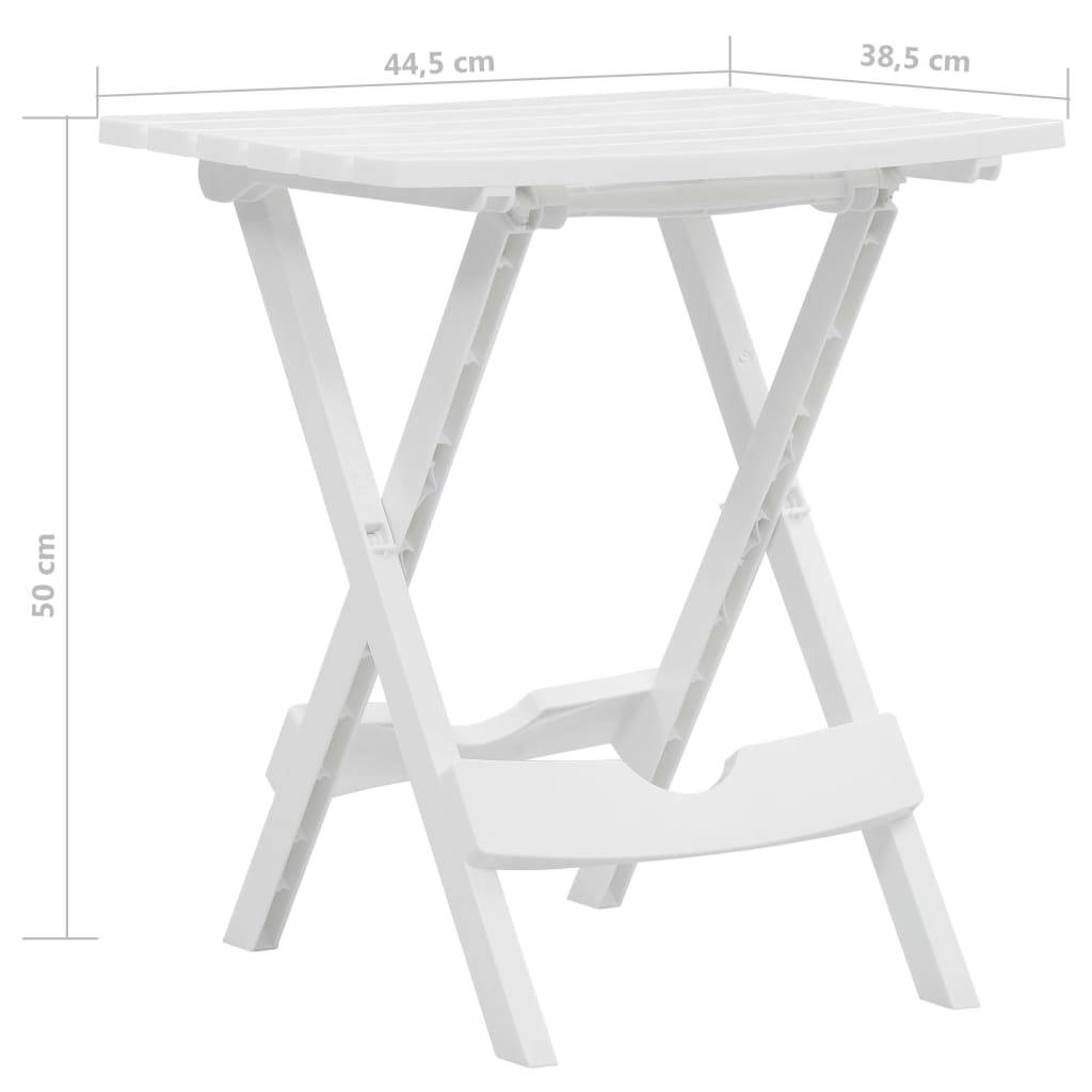 Petite Table d'Appoint Pliante Blanche en Polypropylène, Légère et Résistante, 45x38 cm – ComfortXL Outdoor Living - Image 7
