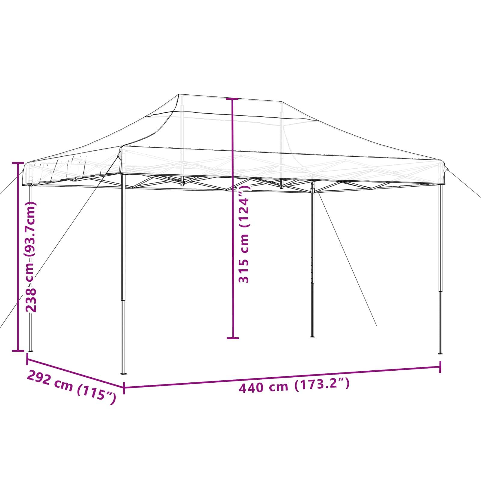 Prolenta Premium - Pergola acier taupe 440 x 292 x 315 cm - Prolenta premium p382.1 - Image 8