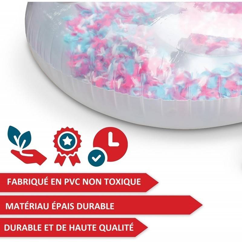 Ballon flotteur SIGNE gonflable pour piscines XXL 183x162x117 cm pour adultes et enfants à partir de 14 ans Bouée de natation - Image 3