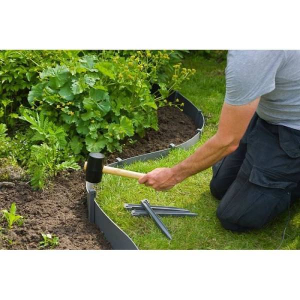 Piquets pour bordures de jardin - NATURE - Ancres en polypropylene gris - Lot de 10 - Image 3