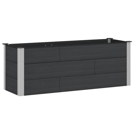 ComfortXL - Bac potager surélevé WPC aluminium jardin culture légumes 150x54cm noir - ComfortXL Outdoor Living - Image 2