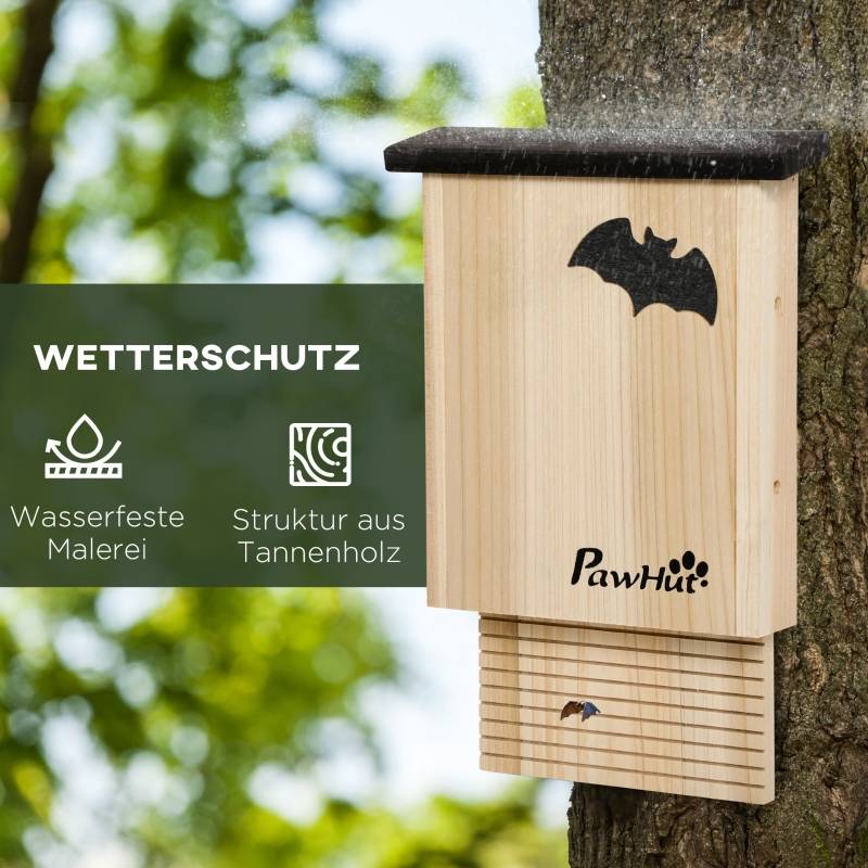 Lot de 3 Nichoirs Chauves-souris Bois Sapin Jardin Abri Météo 25x37cm Naturel - ComfortXL Outdoor Living - Image 5