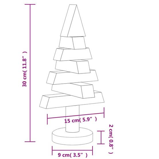 Lot de 2 sapins de Noël en bois décoratifs à personnaliser pour intérieur 30 cm – ComfortXL Outdoor Living - Image 9