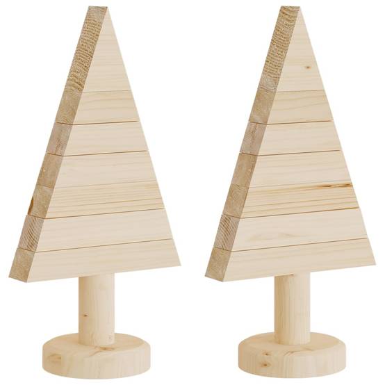Lot de 2 sapins de Noël en bois décoratifs à personnaliser pour intérieur 30 cm – ComfortXL Outdoor Living - Image 2