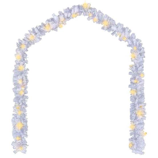 Guirlande de Noël Artificielle Lumineuse LED Décoration Escalier 5m Blanc – ComfortXL Outdoor Living - Image 2