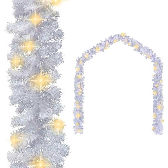 Guirlande de Noël Artificielle Lumineuse LED Décoration Escalier 5m Blanc – ComfortXL Outdoor Living - Image 1